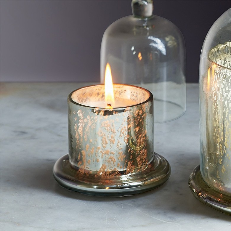 Small Silvered Cloche Candle Pixotri