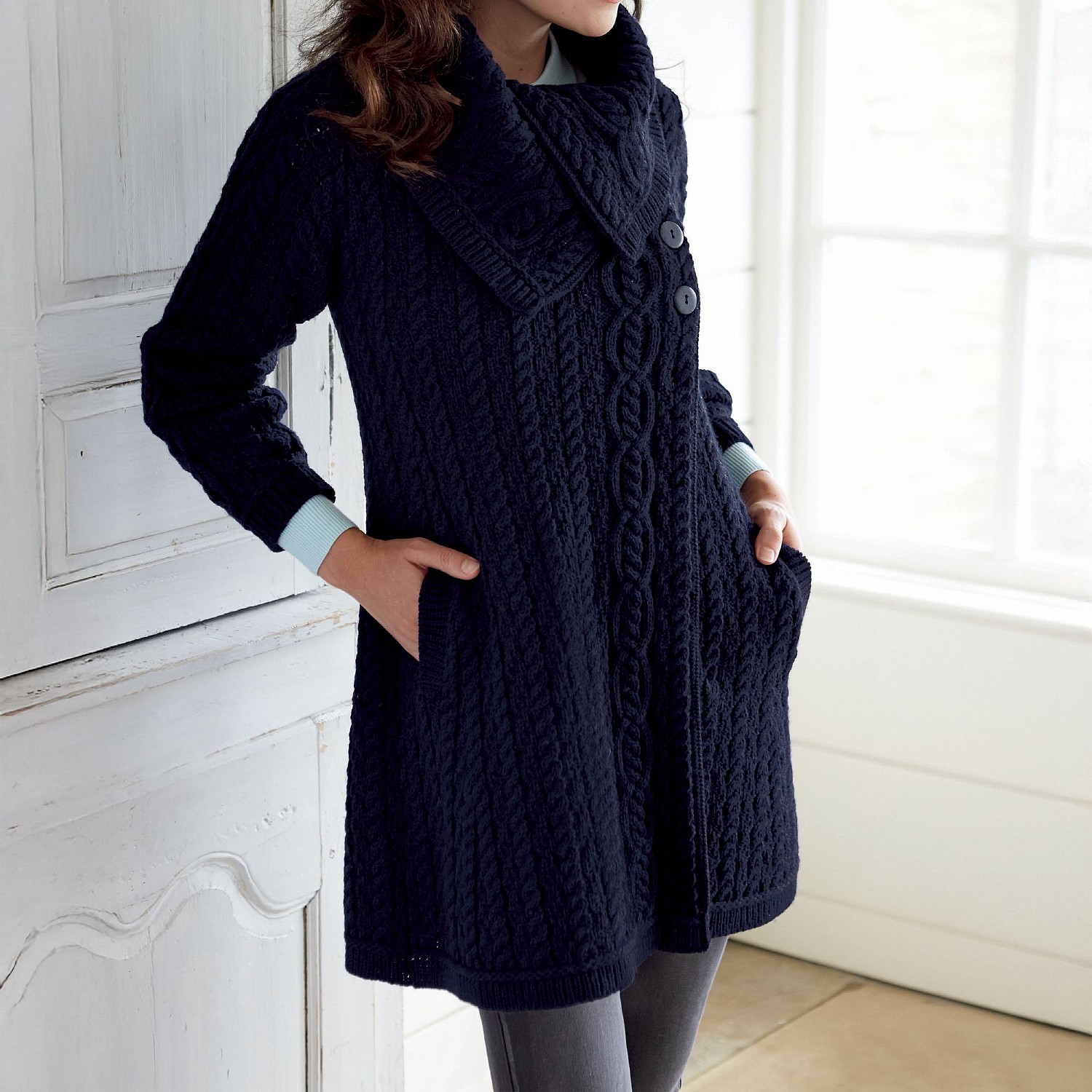 merino wool cardigan women's uk