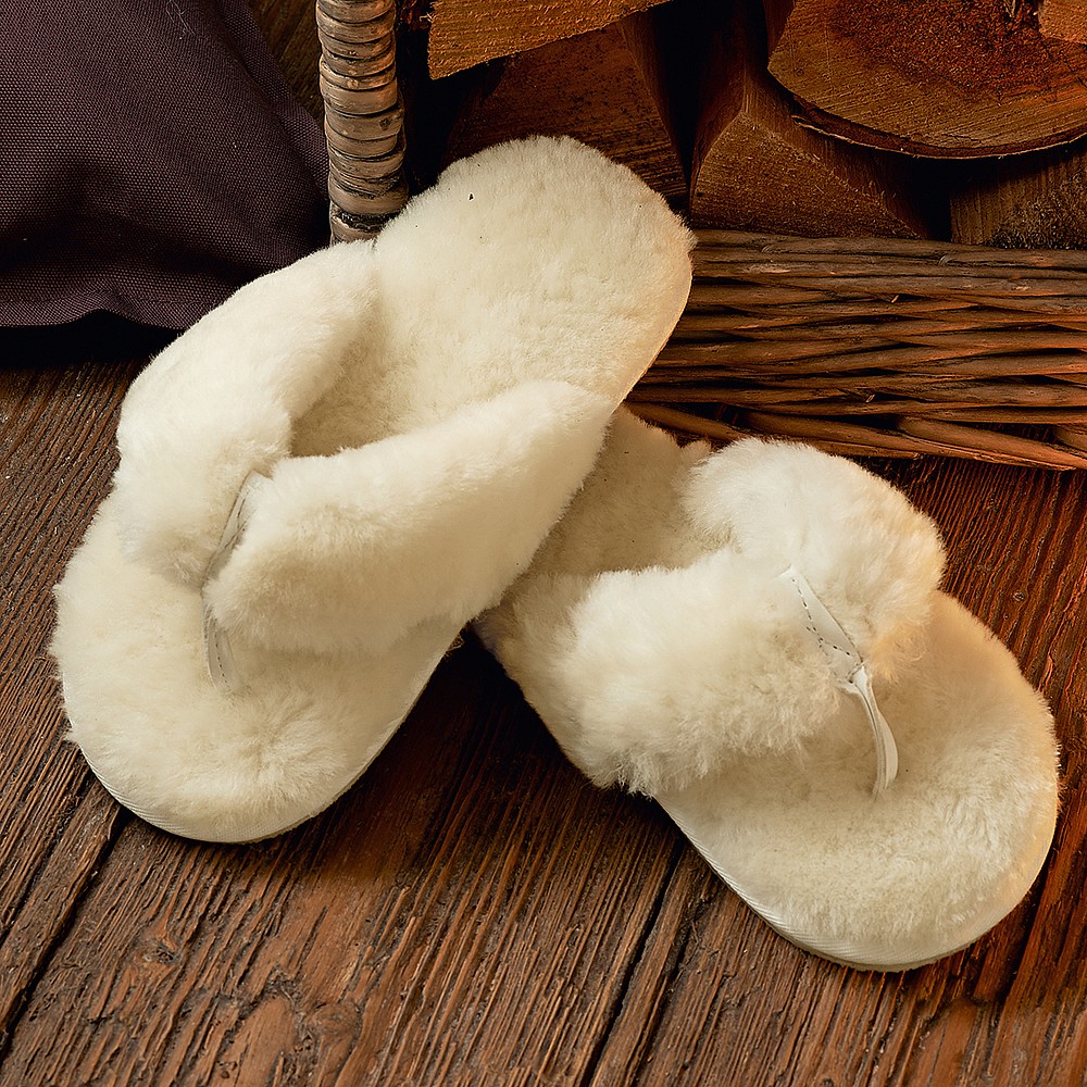 sheepskin thong slippers