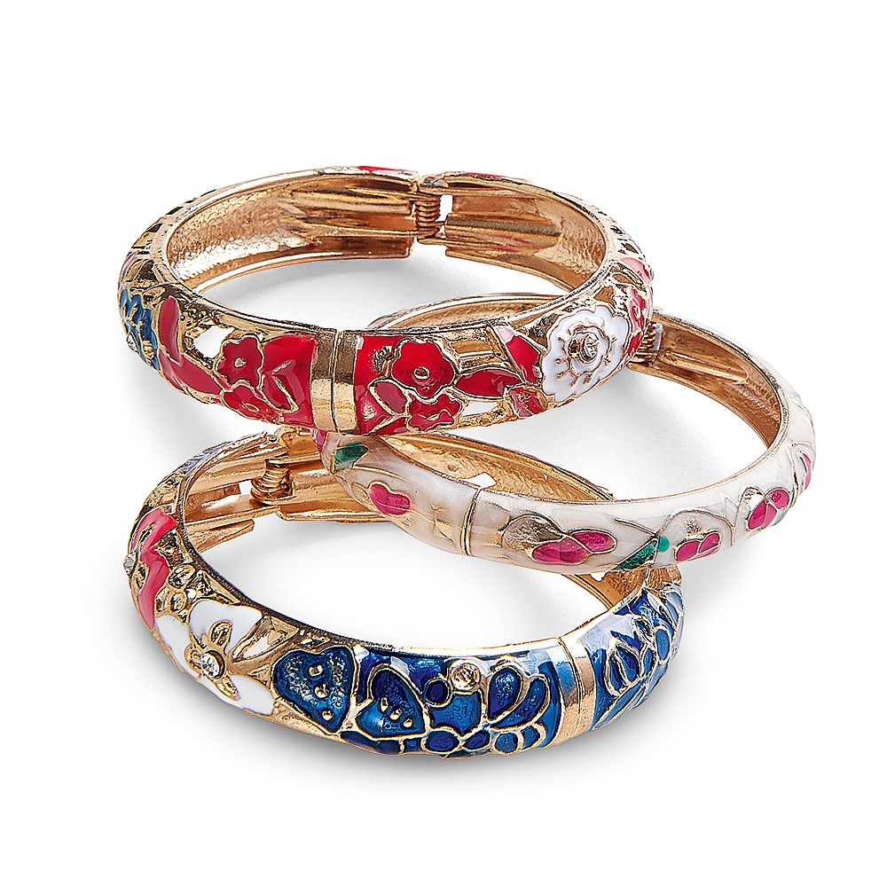 Trio of Shanghai Bangles | Enamelled Jewellery | Culture Vulture