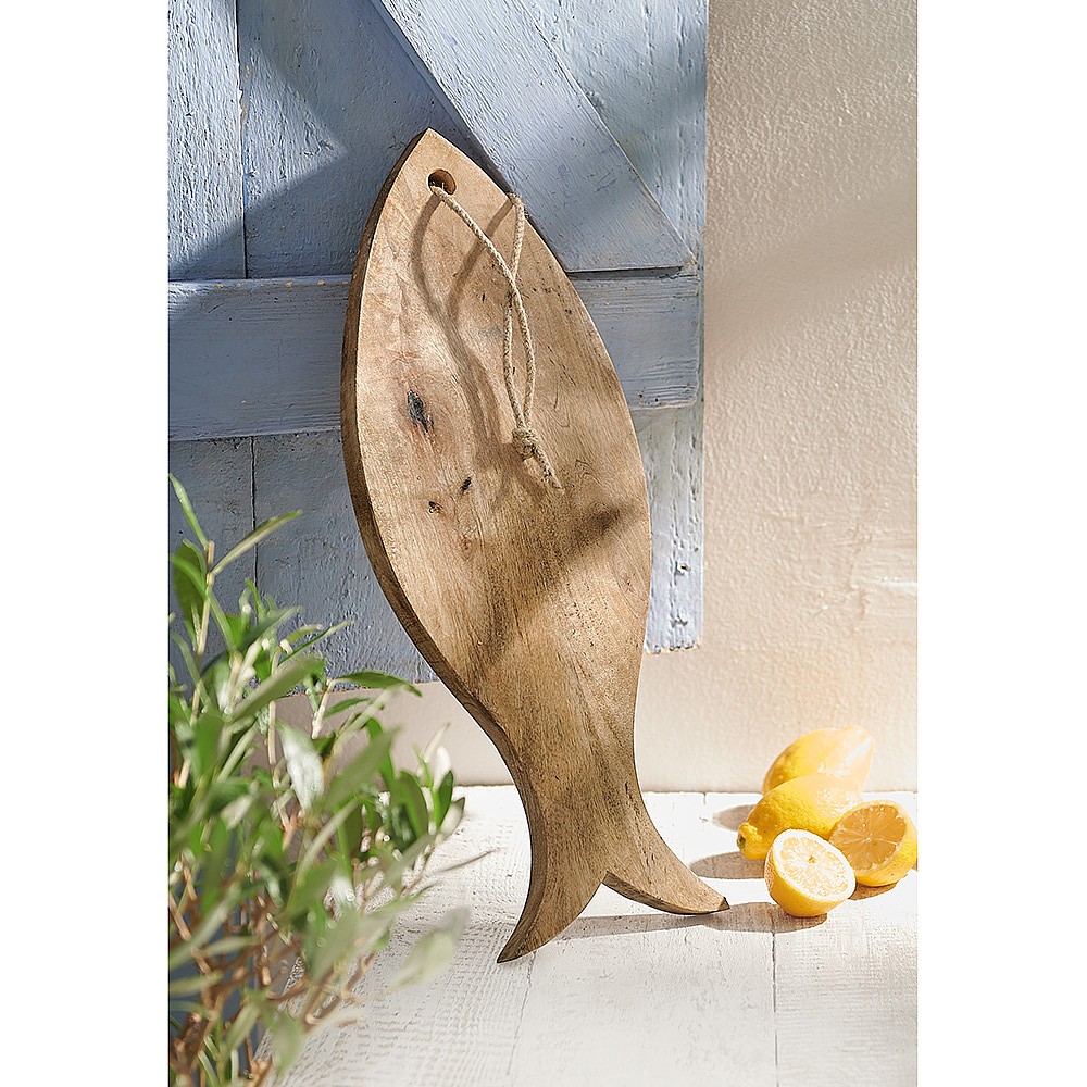 Chania Wooden Fish Chopping Board Rustic Coastal Home Culture Vulture