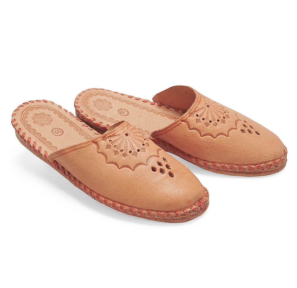 polish leather slippers