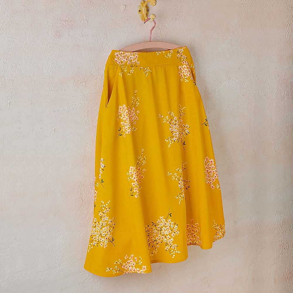 Long floral skirt clearance yellow