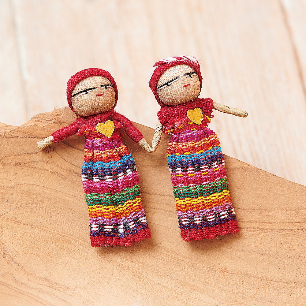 Handcrafted Guatemalan Worry Dolls (Set of 4), 'Loving Friends