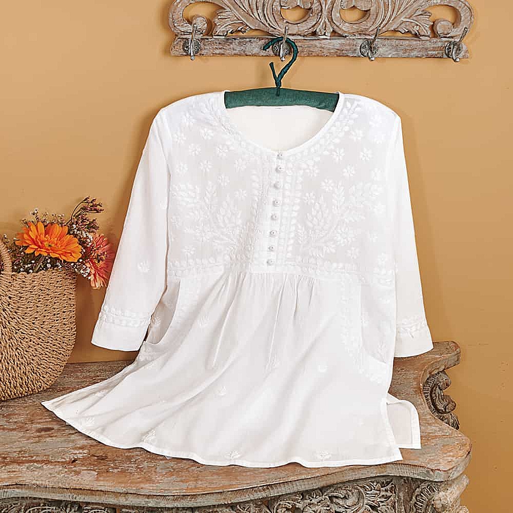 Kerala Floral Embroidered Tunic