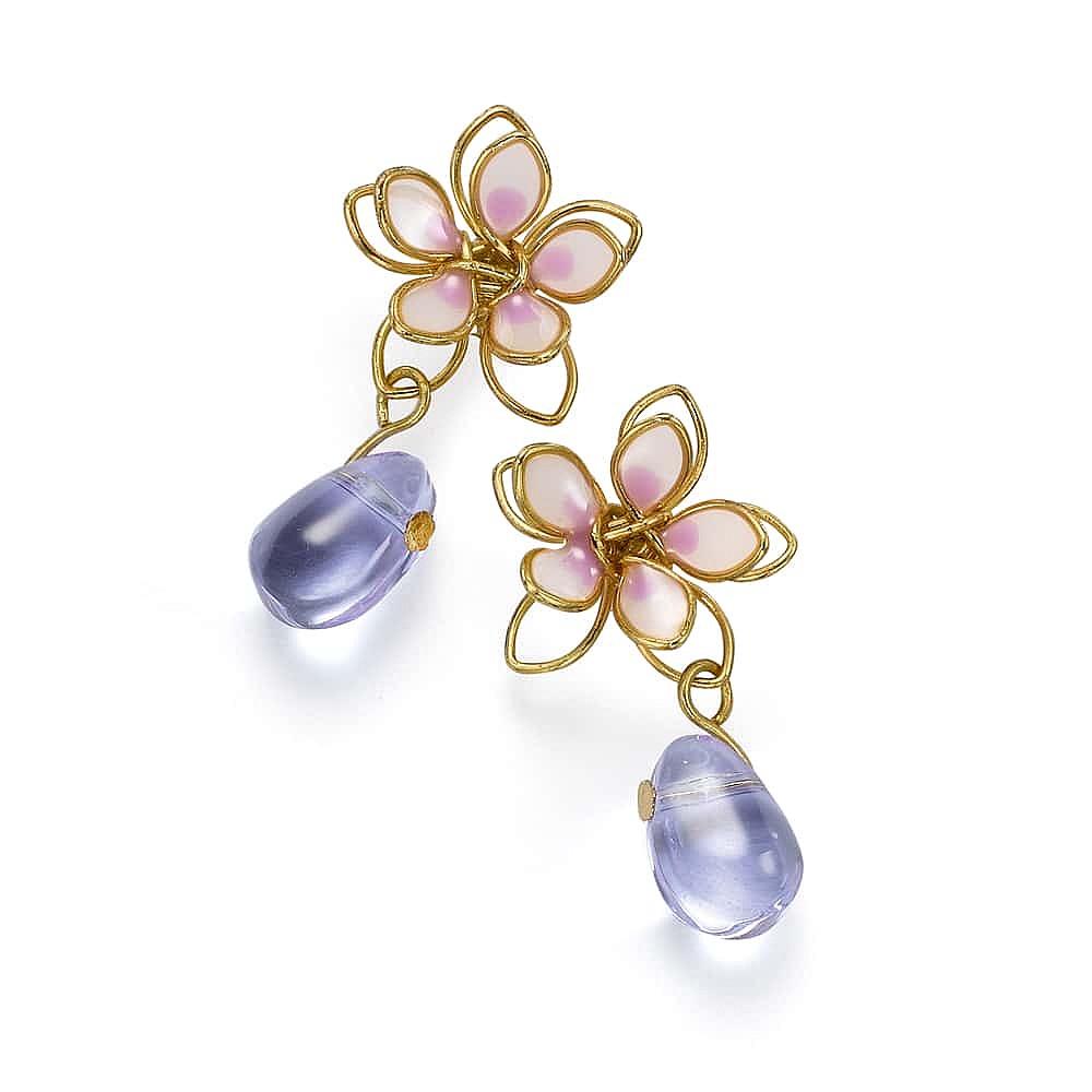 Fuschia on sale flower earrings