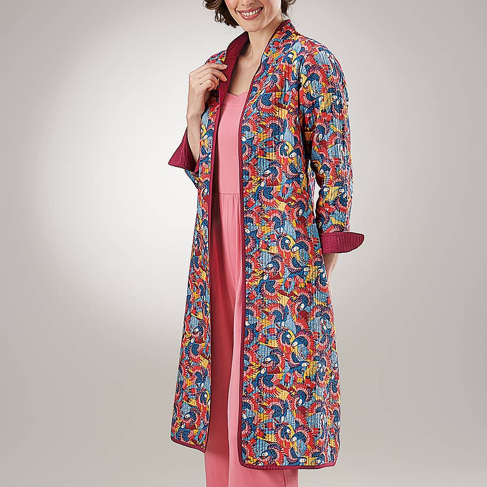 Floral longline jacket shop