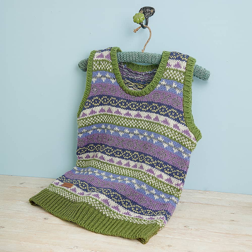 Blue, Kahkai Purple Belmon Fair Isle Knit Tank Top Culture Vulture
