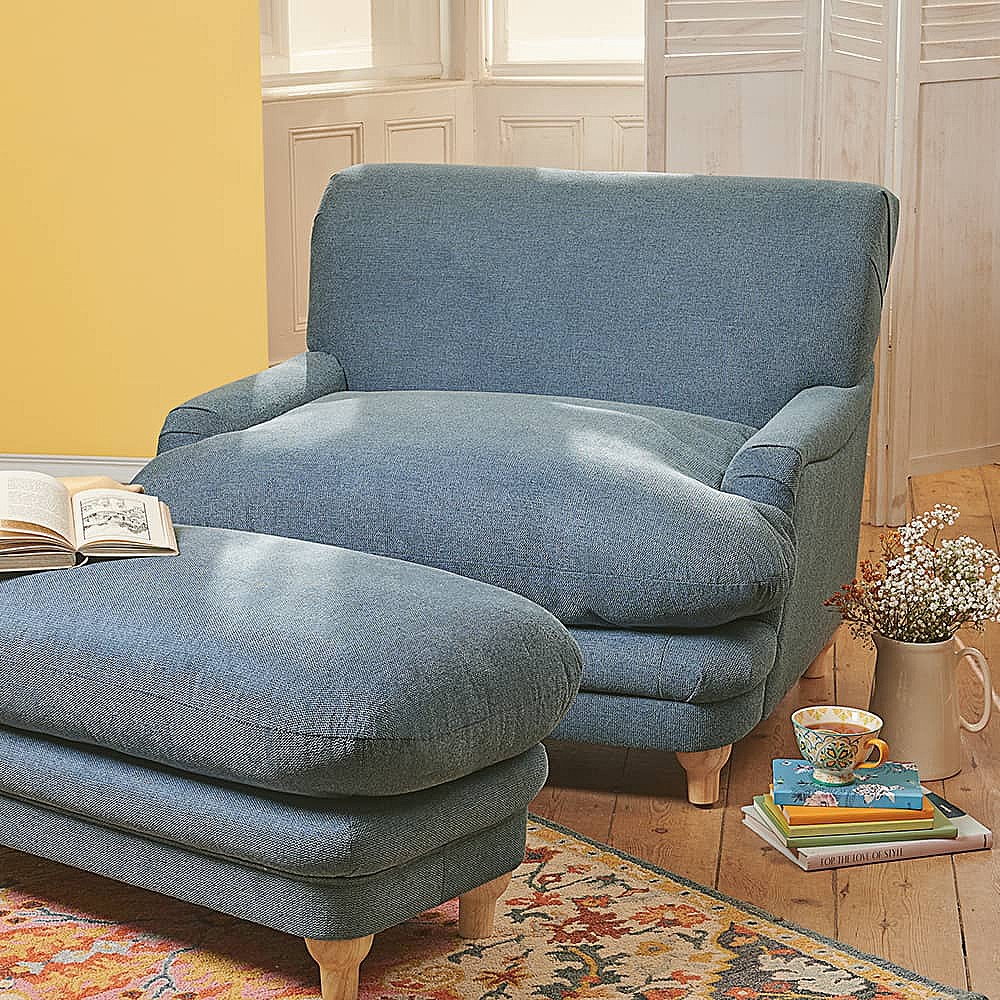 Bleu Valencay Oversized Armchair