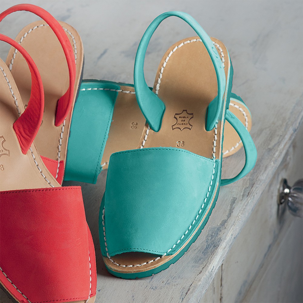 Image of Èze Leather Sandals Aqua