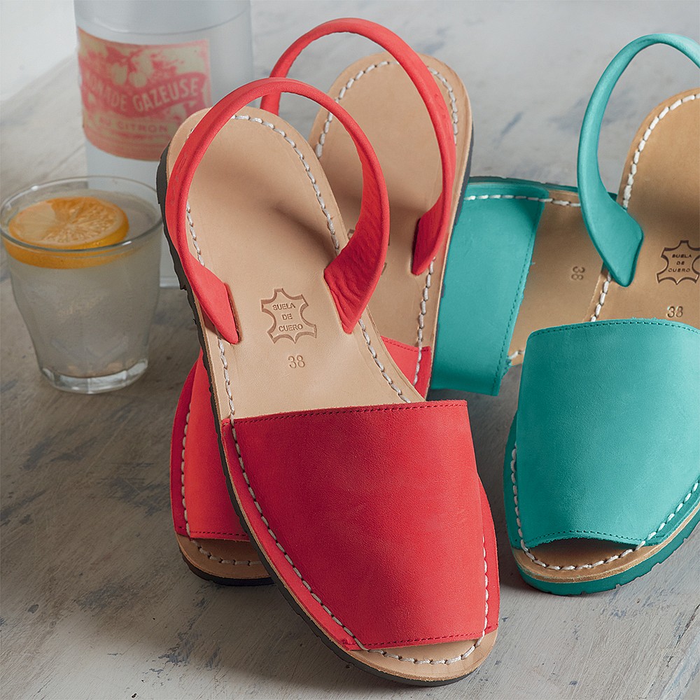 Image of Èze Leather Sandals Red