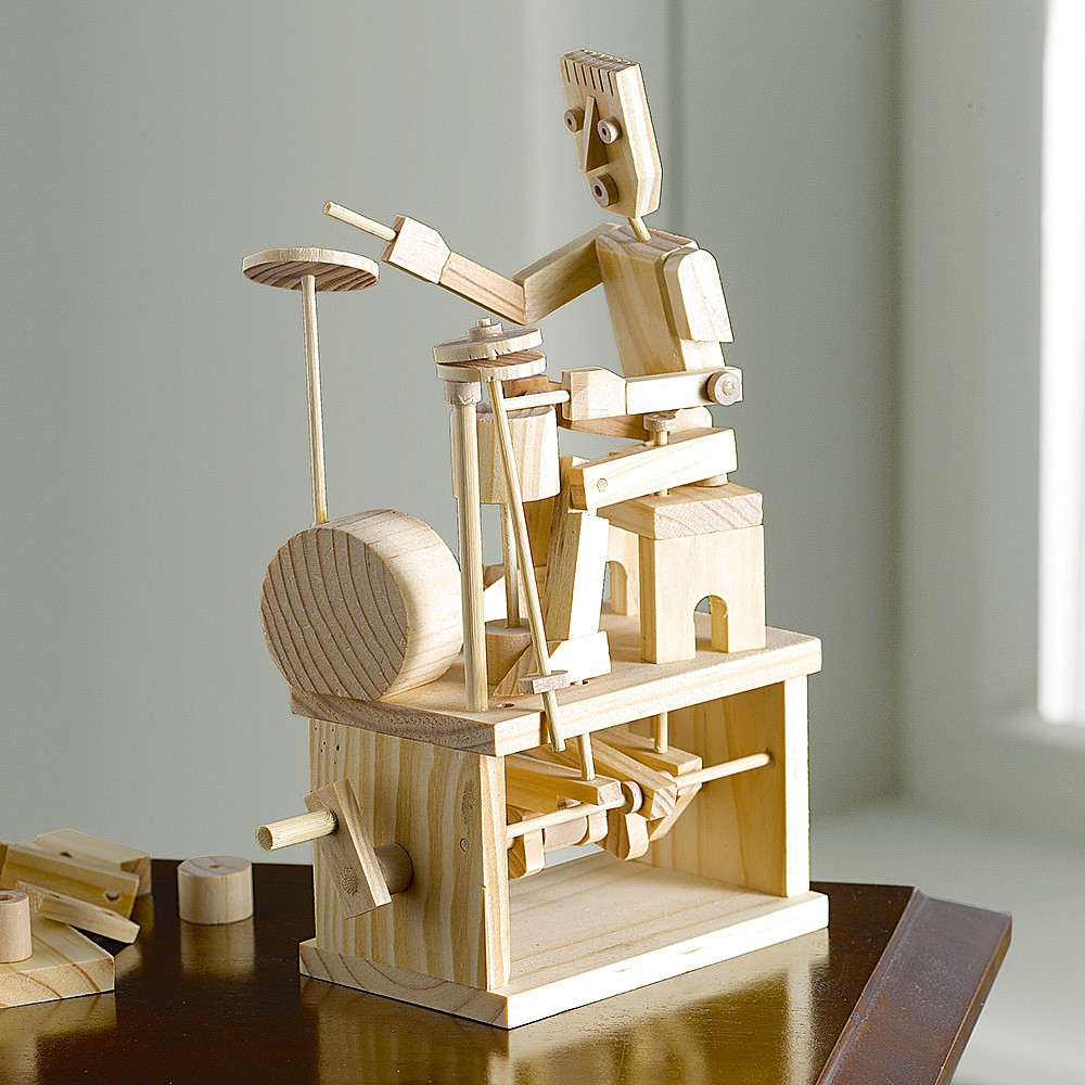 Happy Hands Timberkits Self-Assembly Wooden Construction Moving Automata Model 
