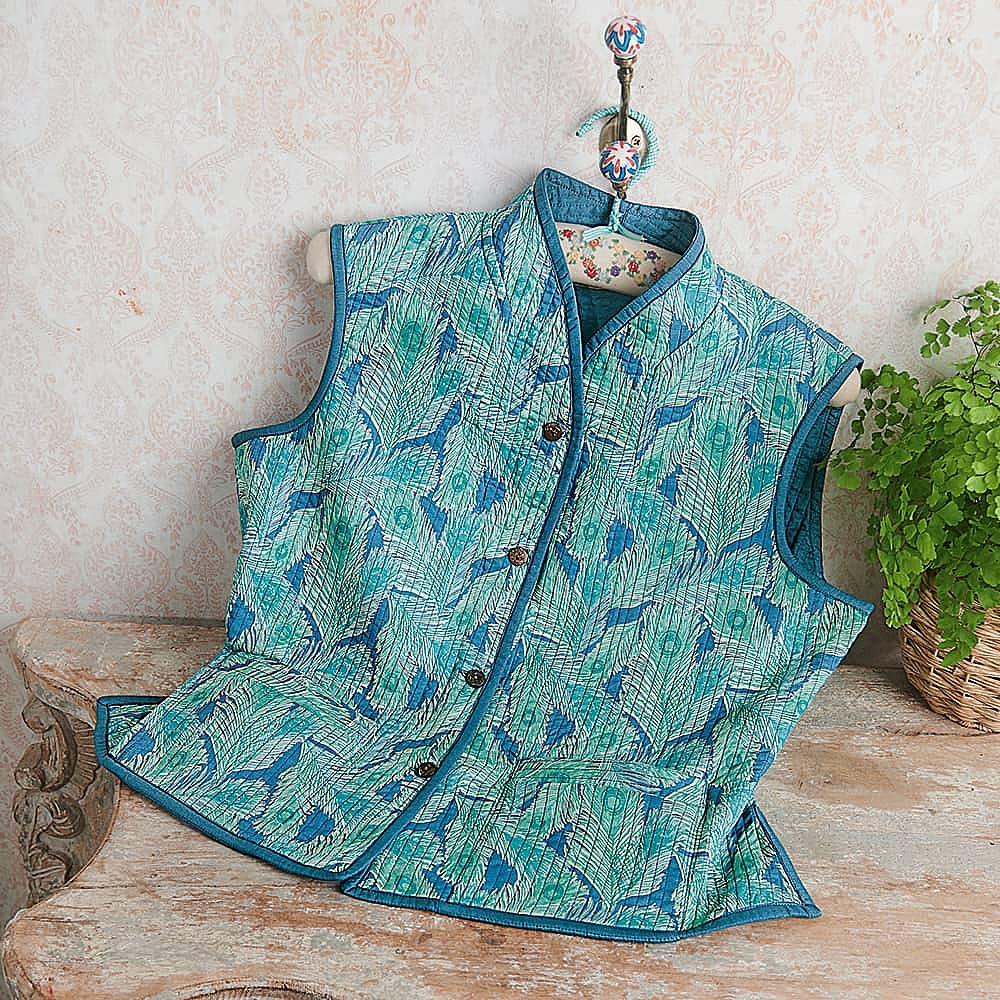 Peacock pattern waistcoat sales