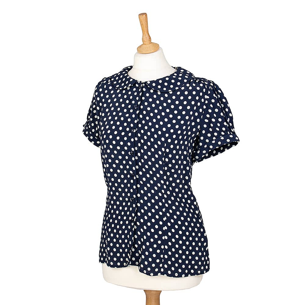 Auray Polka-Dot Blouse Navy |Culture Vulture