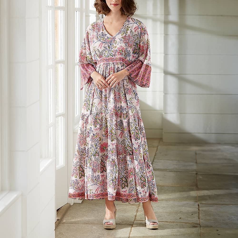 floral cotton dress Esther Dress / Vintage White Floral Cotton