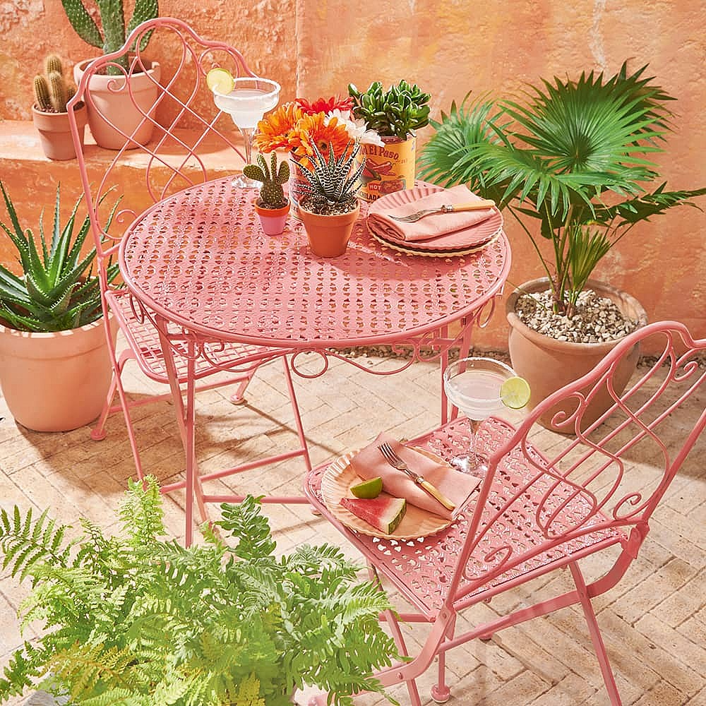 Outdoor Dining Pink Outdoor Bistro Set Furniturebox Bistro Set