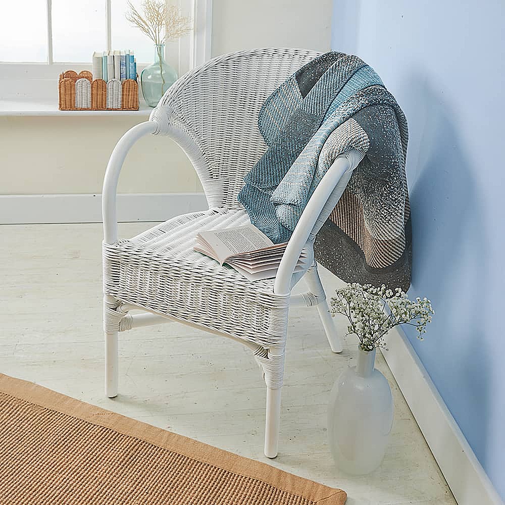 Maine White Rattan Chair