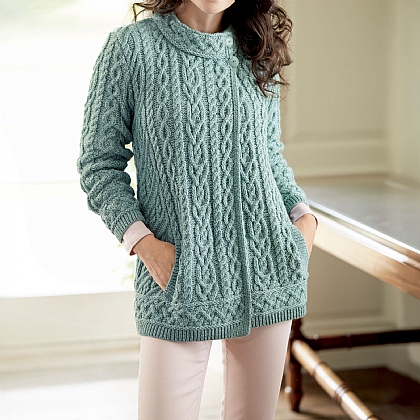 Galway Button Cardigan Aran Stitching Traditional Irish Clothing Warm Knitted Clothing Cultu